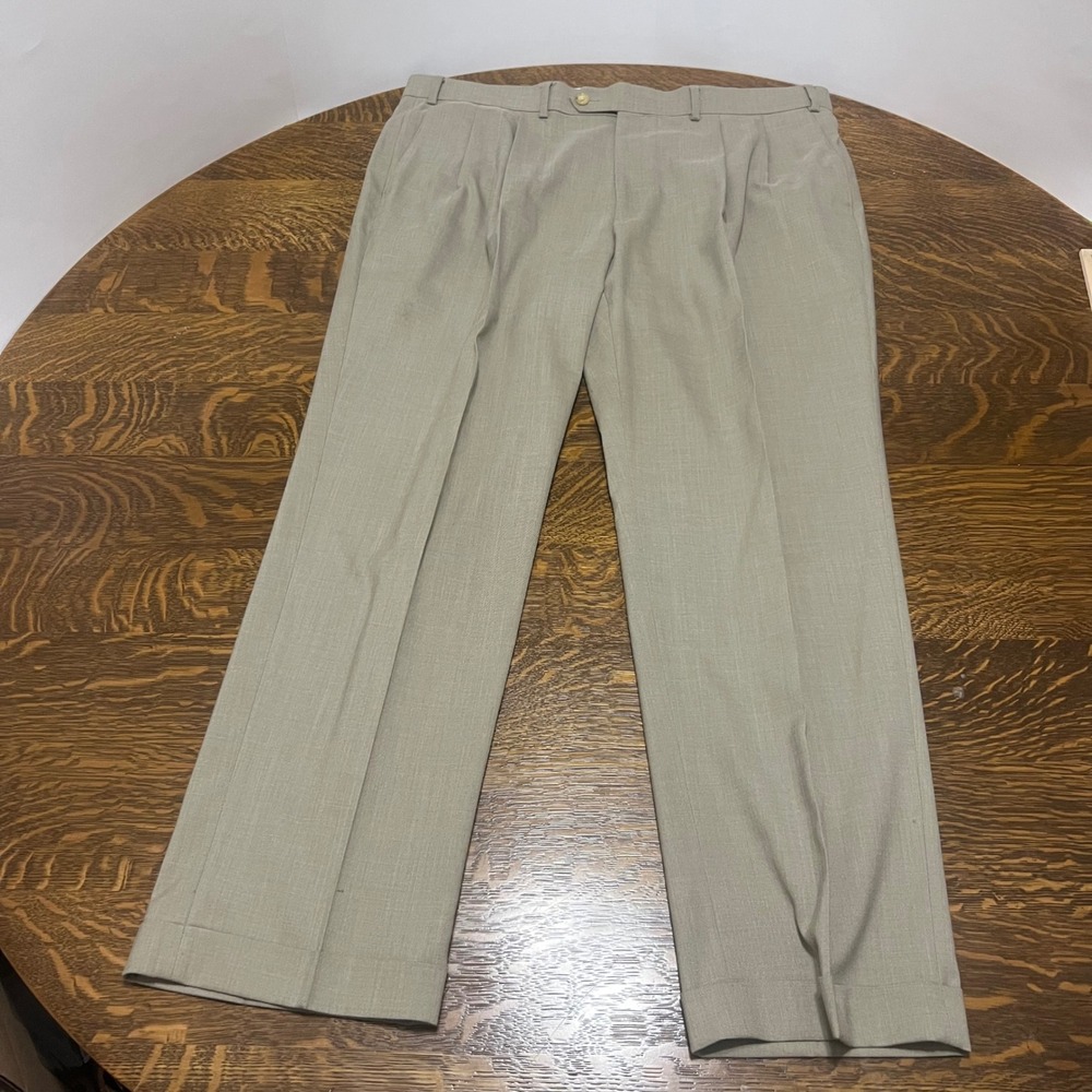 Ralph Ralph Lauren Trousers Mens 40x29 Tan Pleated Cuffed Classic Fit Pants